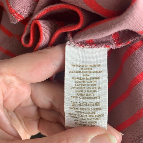 Free People Mauve Striped Skater Dress Crochet XS - Picture 8 of 8